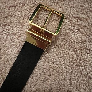 Ralph Lauren Black Belt with Gold Buckle